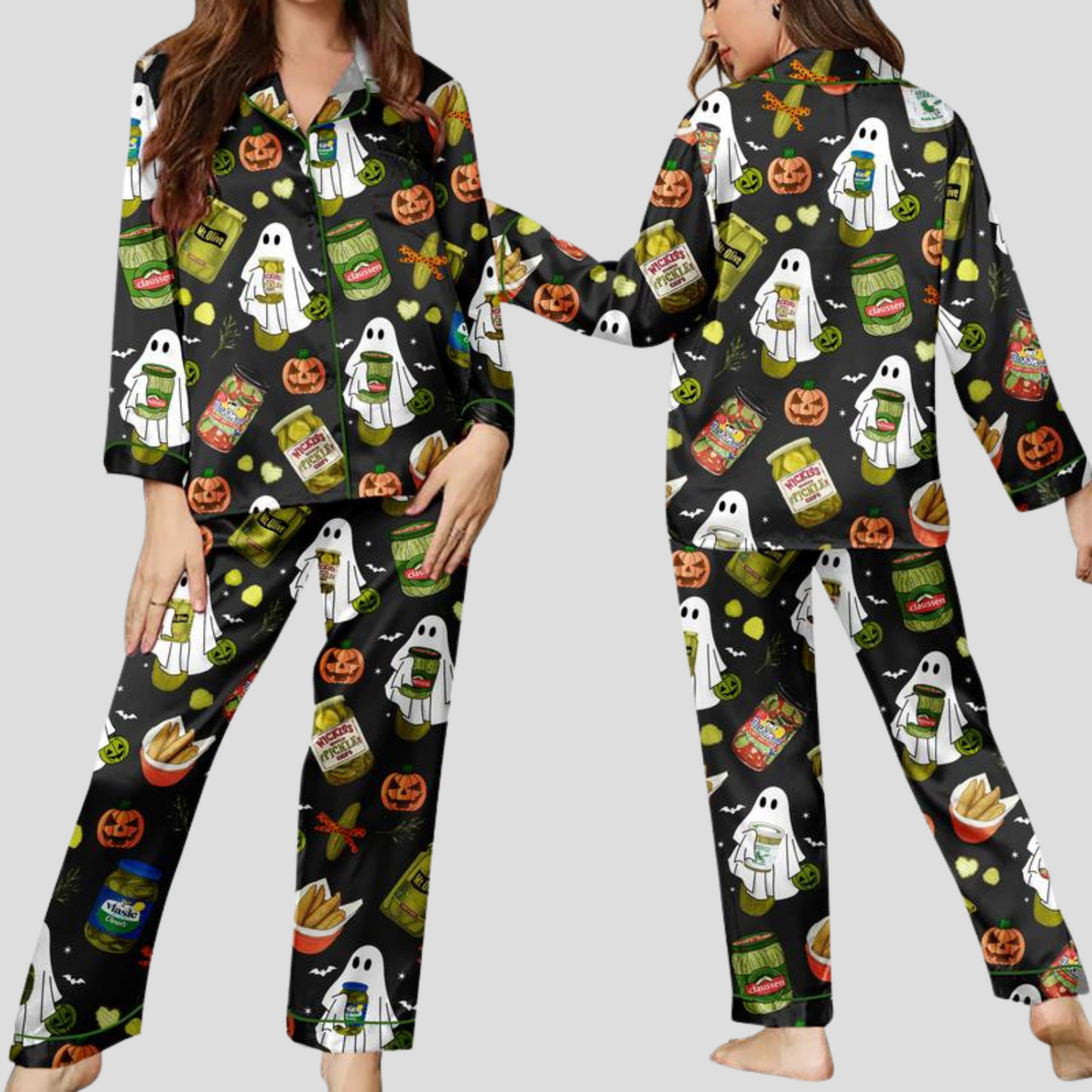 Spooky Pickle Girlie Halloween Women's Pajama Set