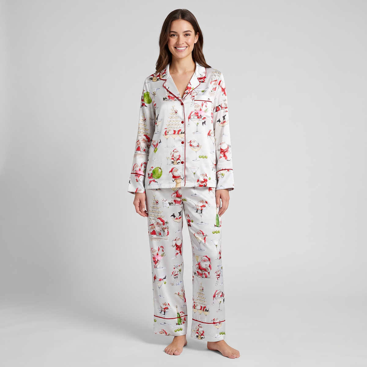 Santa After Hours Women's Pajama Set - long sleeve and pants