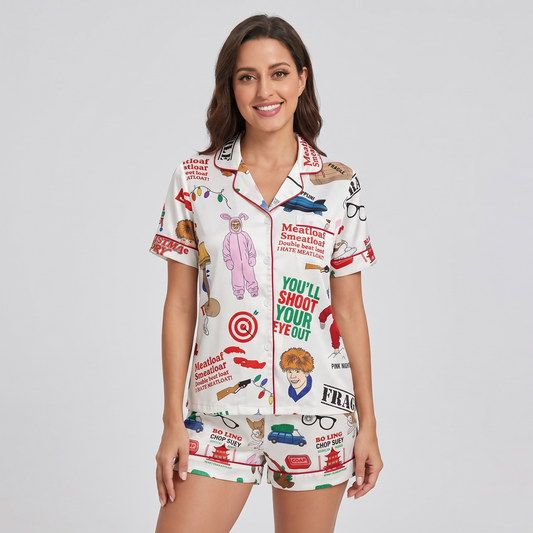 Meatloaf Smeatloaf Inspired Women's Pajama Set - short sleeve and shorts