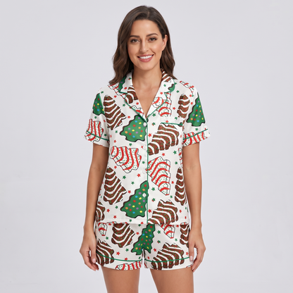 Farm Fresh Tree Cakes Women's Pajama Set - short sleeve and shorts