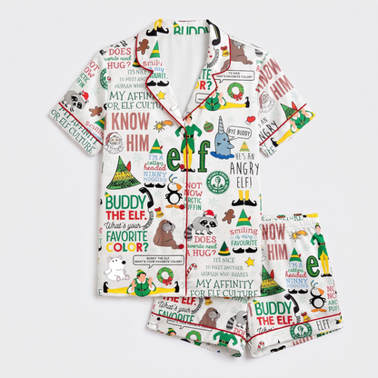 Buddy's Favorite Color Inspired Women's Pajama Set - flat lay
