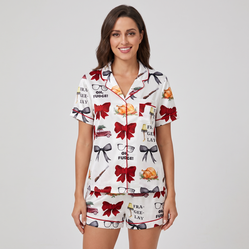 Fra-Gee-Lay Inspired Women's Pajama Set - short sleeve and shorts