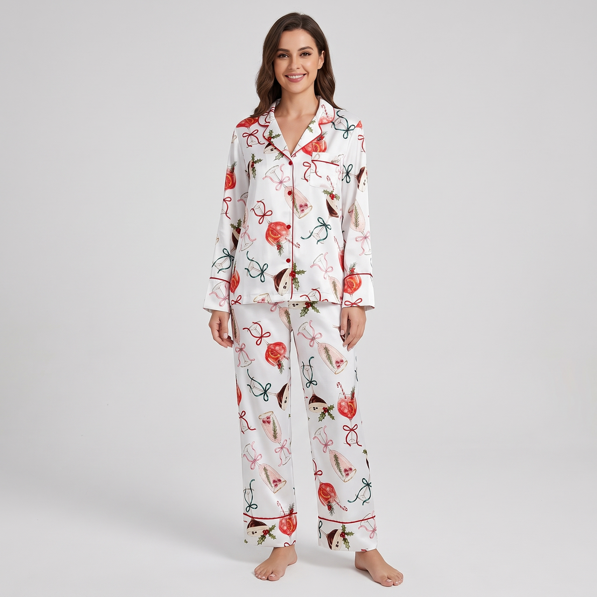 Cocktail Hostess Women's Pajama Set - long sleeve and pants