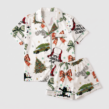 Coquette Clark Inspired Women's Pajama Set - flat lay