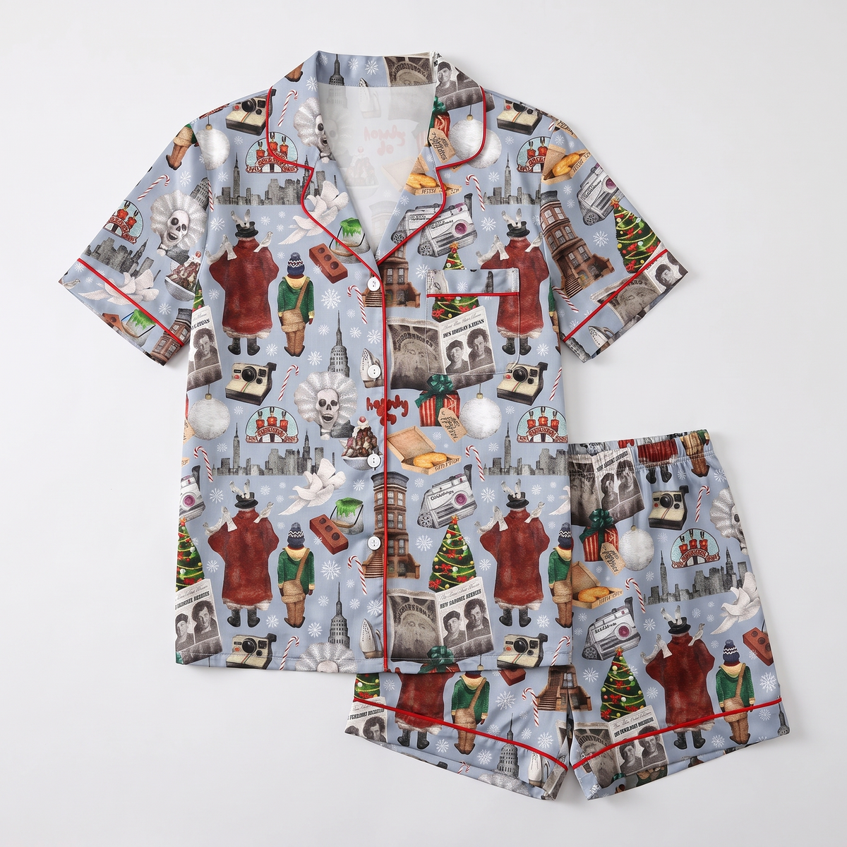 Home Alone Inspired Women's Pajama Set - flat lay