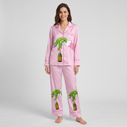 Mean One Champagne Inspired Women's Pajama Set - long sleeve and pants