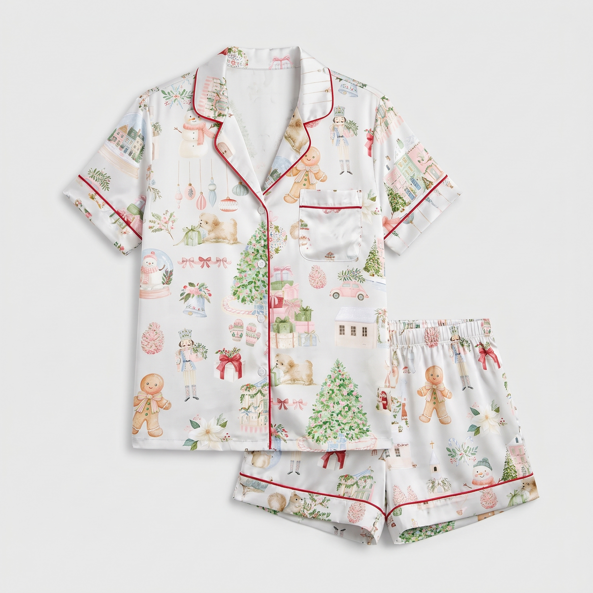 Storybook Christmas Women's Pajama Set - flat lay