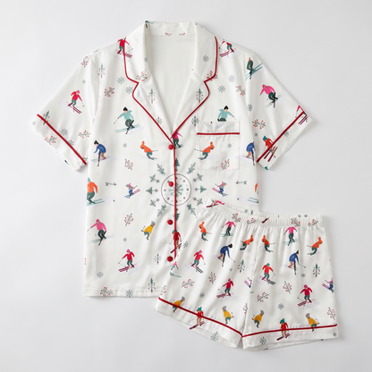 Winter Après Ski Women's Pajama Set - flat lay