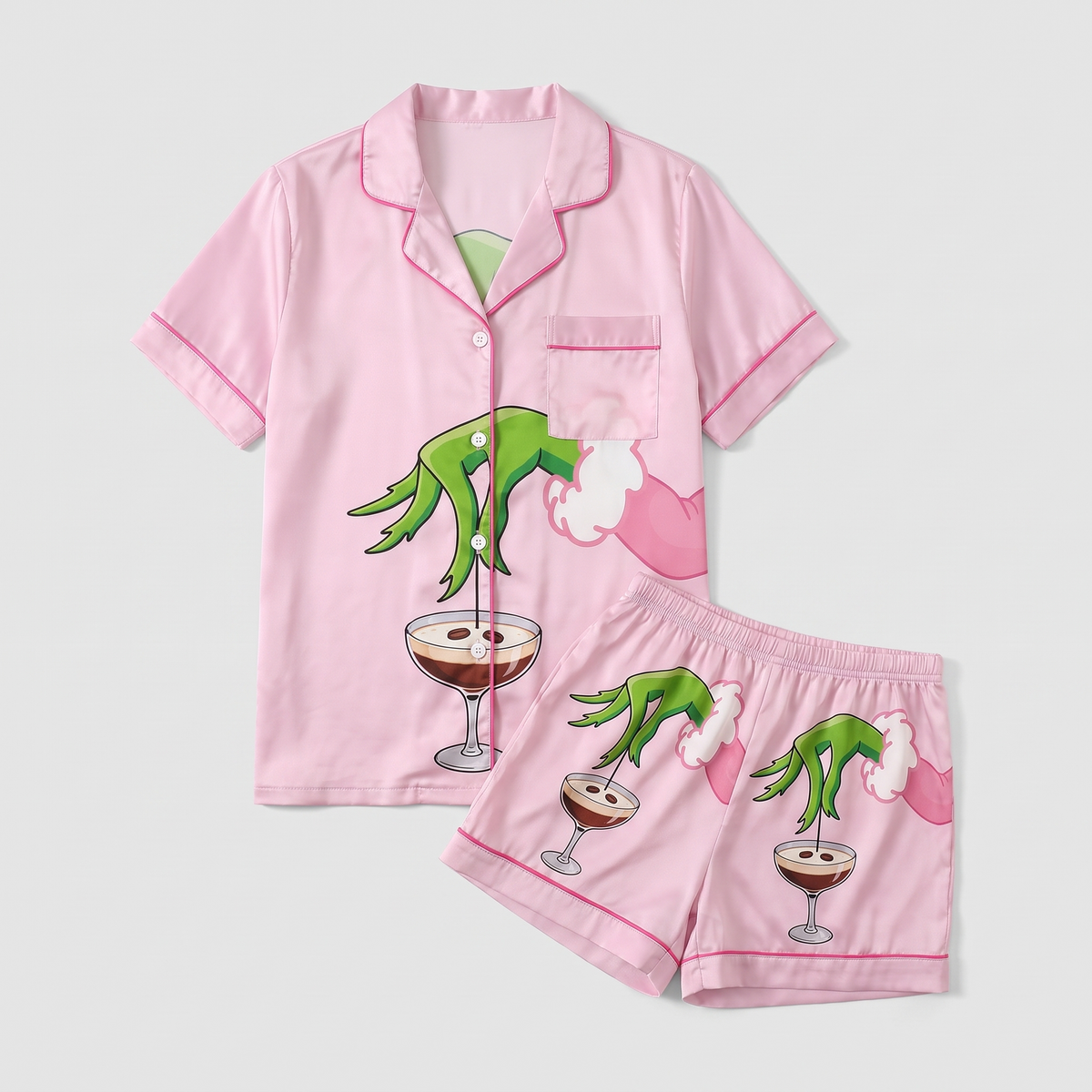 Mean One Espresso Inspired Women's Pajama Set - flat lay