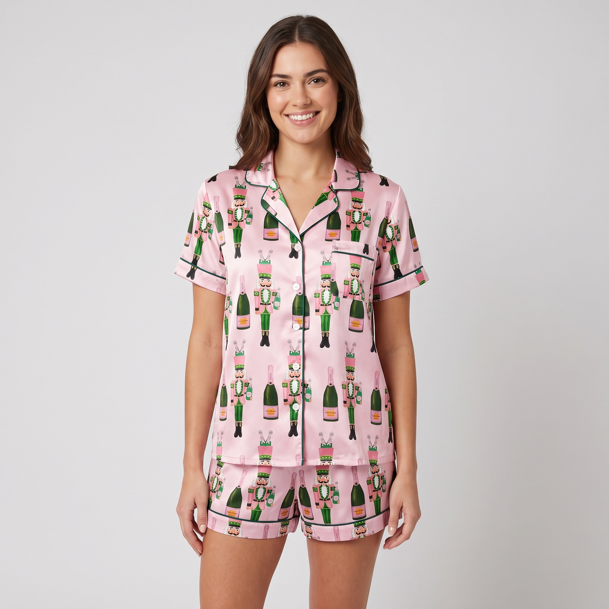 Nutcracker Bubbly Women's Pajama Set - short sleeve and shorts