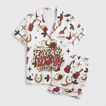 Holly Dolly Guitars Women's Pajama Set - flat lay
