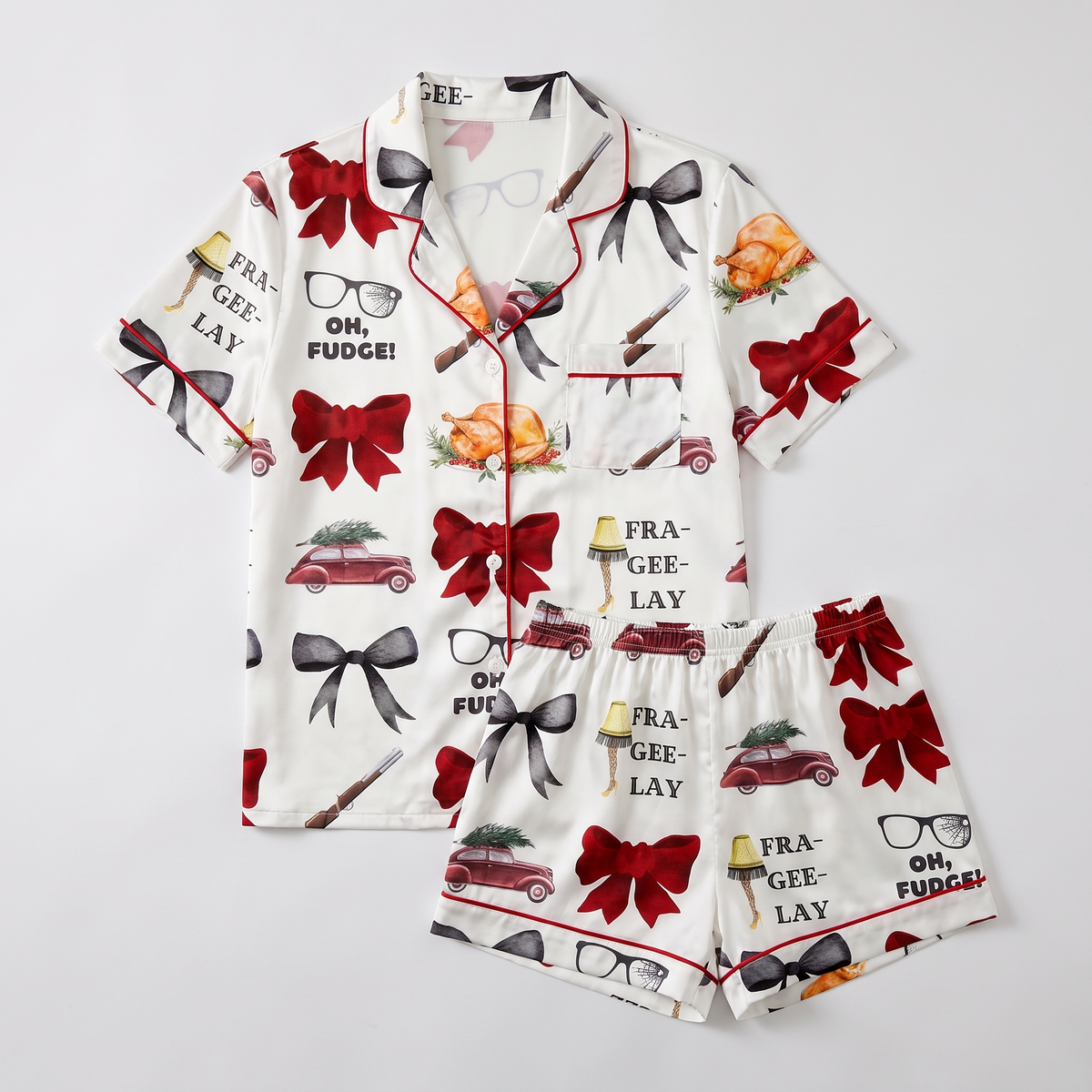 Fra-Gee-Lay Inspired Women's Pajama Set - flat lay