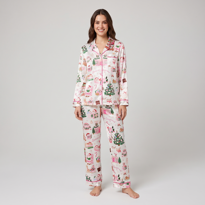 Bookish Christmas Women's Pajama Set - long sleeve and pants