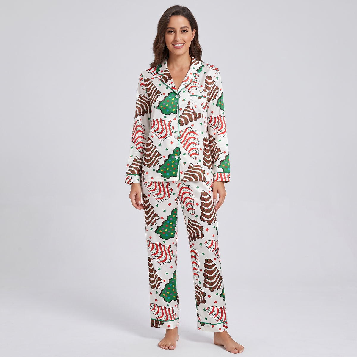 Farm Fresh Tree Cakes Women's Pajama Set - long sleeve and pants