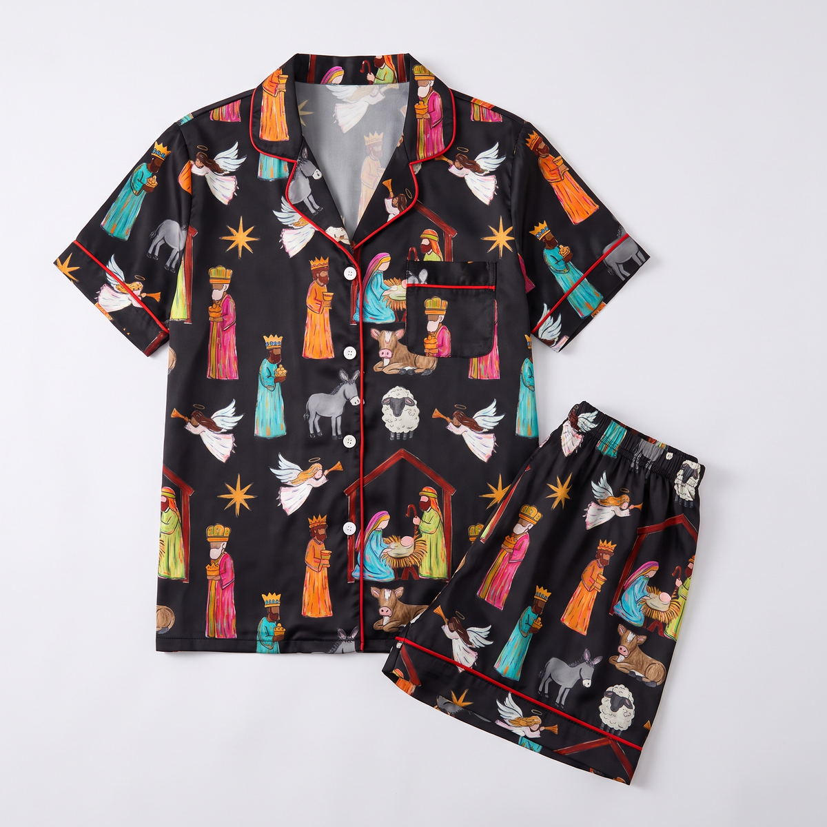 Nativity Night Women's Pajama Set - flat lay