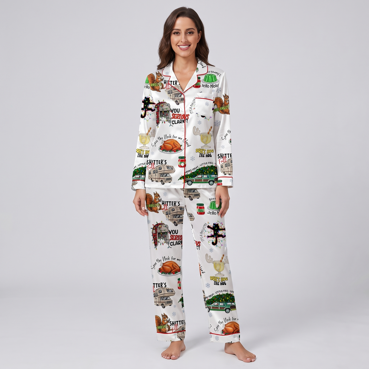 Blue Griswold Inspired Women's Pajama Set - long sleeve and pants