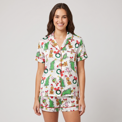 You're A Mean One Inspired Women's Pajama Set - short sleeve and shorts