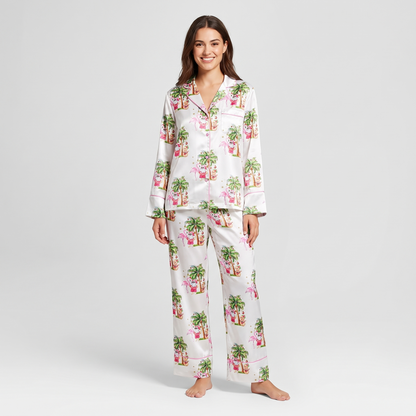Merry Beachmas Women's Pajama Set - long sleeve and pants