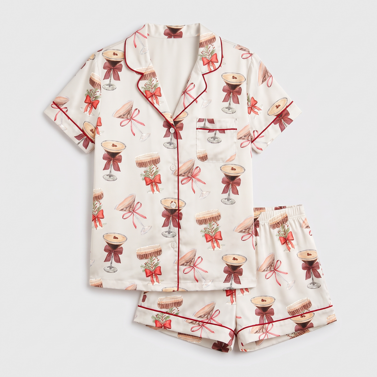 Tini Time Social Club Women's Pajama Set - flat lay