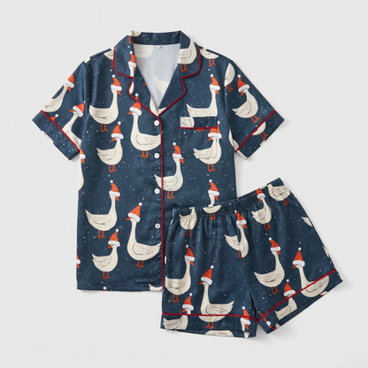 Silly Goose Christmas Women's Pajama Set - flat lay