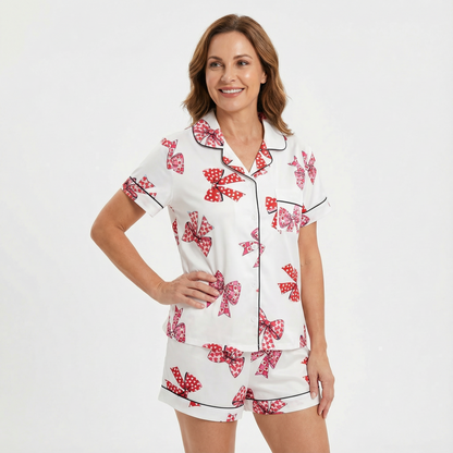 Valentine's Day Extravagant Bows Women's Pajama Set