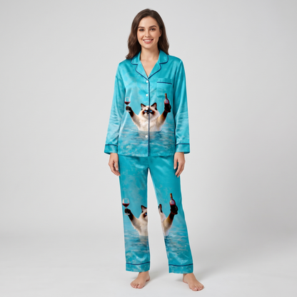 Wine Dip Ragdolls Women's Pajama Set - long sleeve and pants