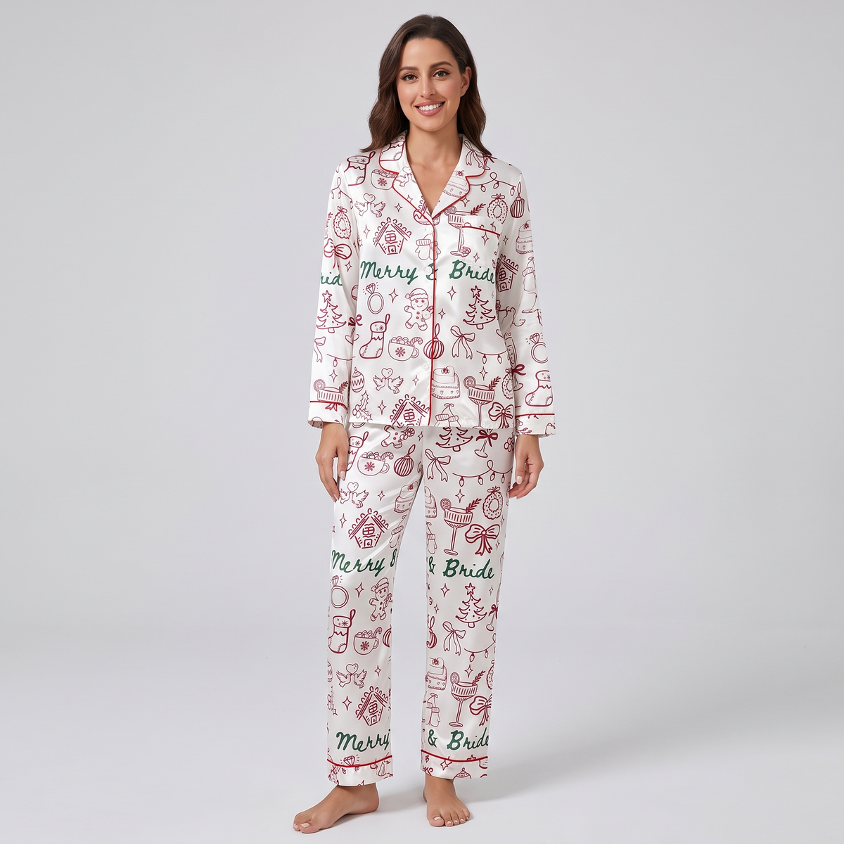 Merry & Bride Women's Pajama Set - long sleeve and pants