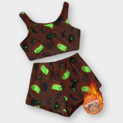 Glow In The Dark Fuzzy Halloween Lounge Set