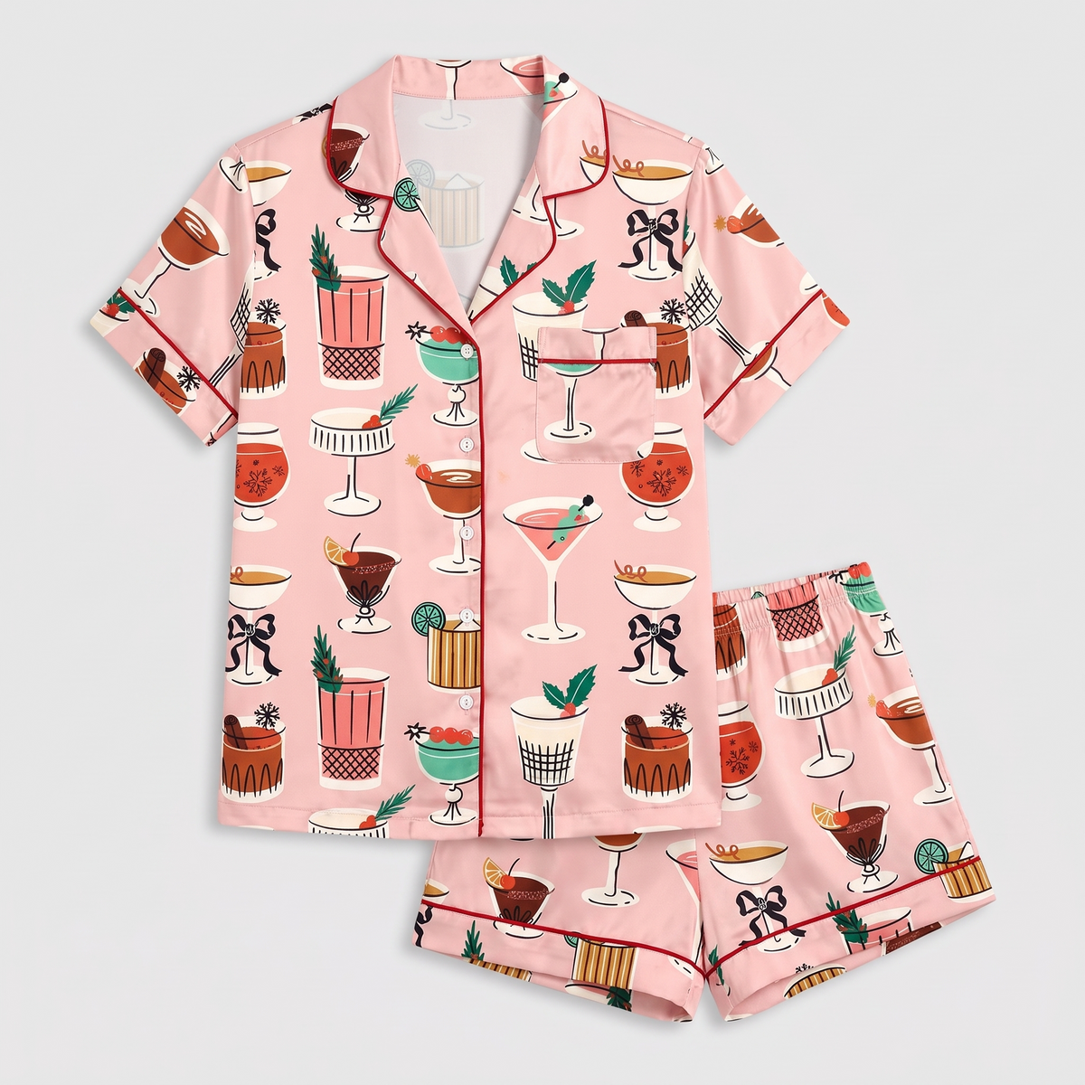 Tinsel & Tinis Women's Pajama Set - flat lay