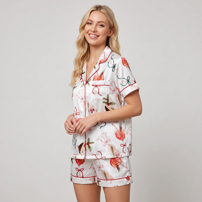 Cocktail Hostess Women's Pajama Set - short sleeve and shorts