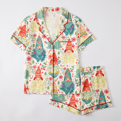 Christmas Gnomes Women's Pajama Set - flat lay
