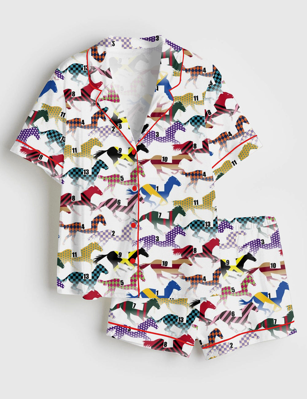 Racing Silks Horses Women's Pajama Set - flat lay