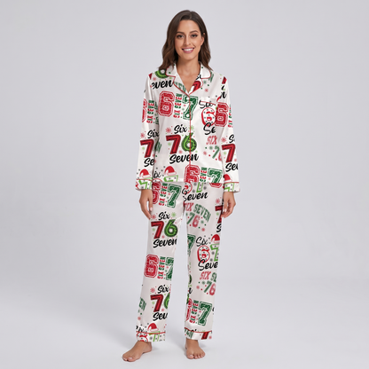 Six Seven Christmas Women's Pajama Set - long sleeve and pants