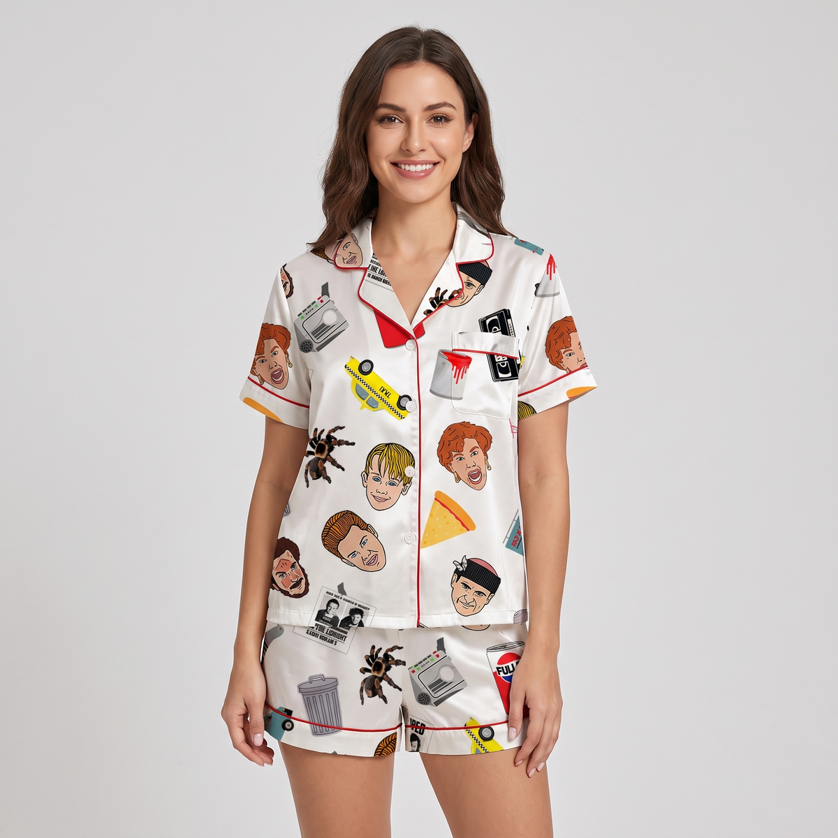 Wet Bandits Inspired Women's Pajama Set - short sleeve and shorts