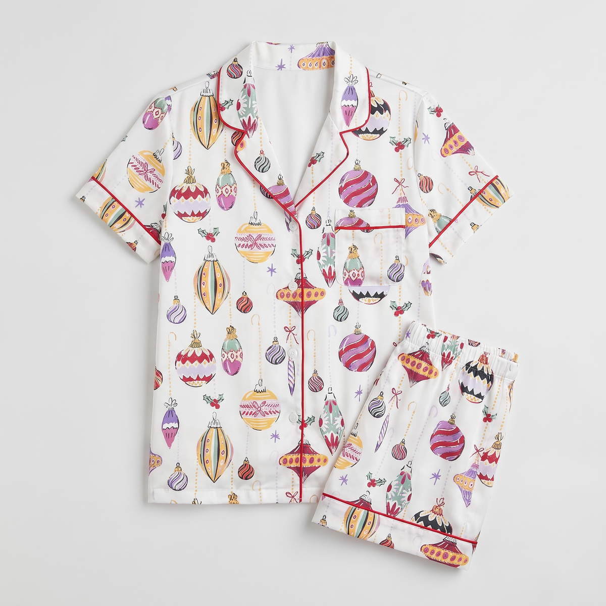 Vintage Glass Ornaments Women's Pajama Set - flat lay
