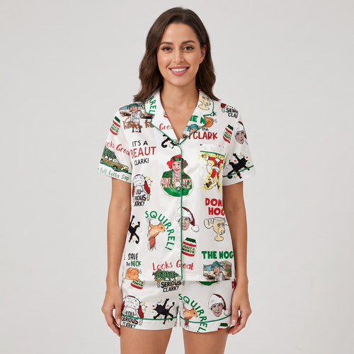It's A Beaut, Clark Inspired Women's Pajama Set - short sleeve and shorts
