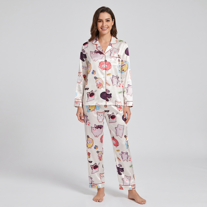Viral Meme Cats Women's Pajama Set - long sleeve and pants