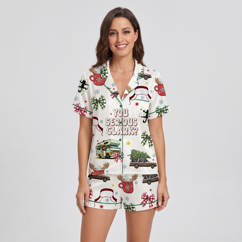 "You Serious, Clark?" Inspired Women's Pajama Set - short sleeve and shorts