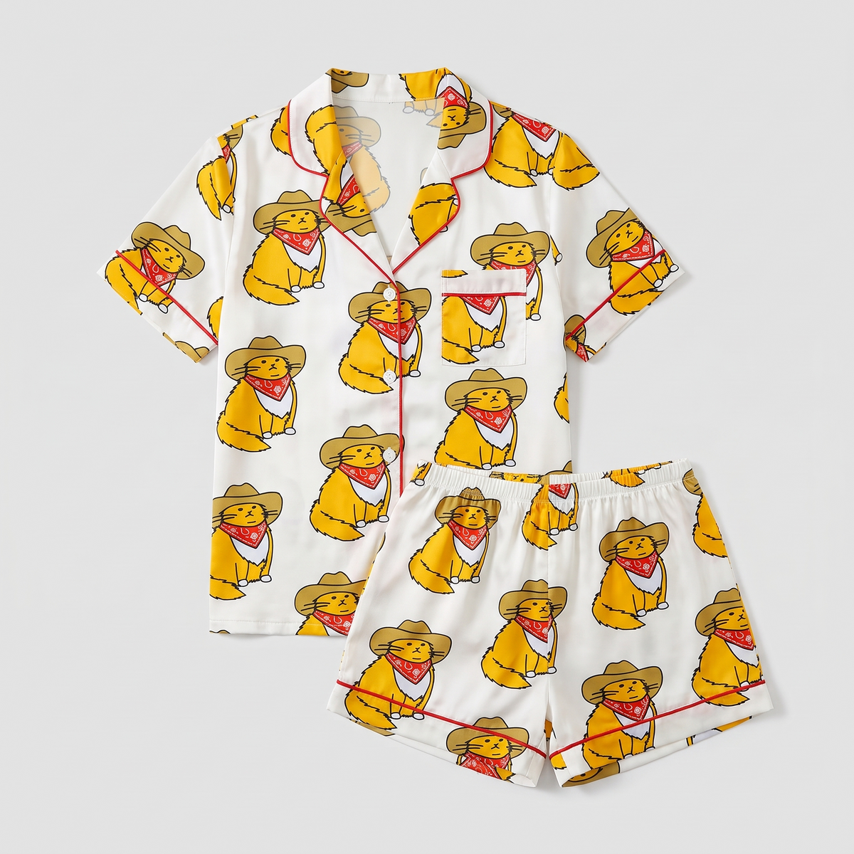 Howdy Cats Women's Pajama Set - flat lay