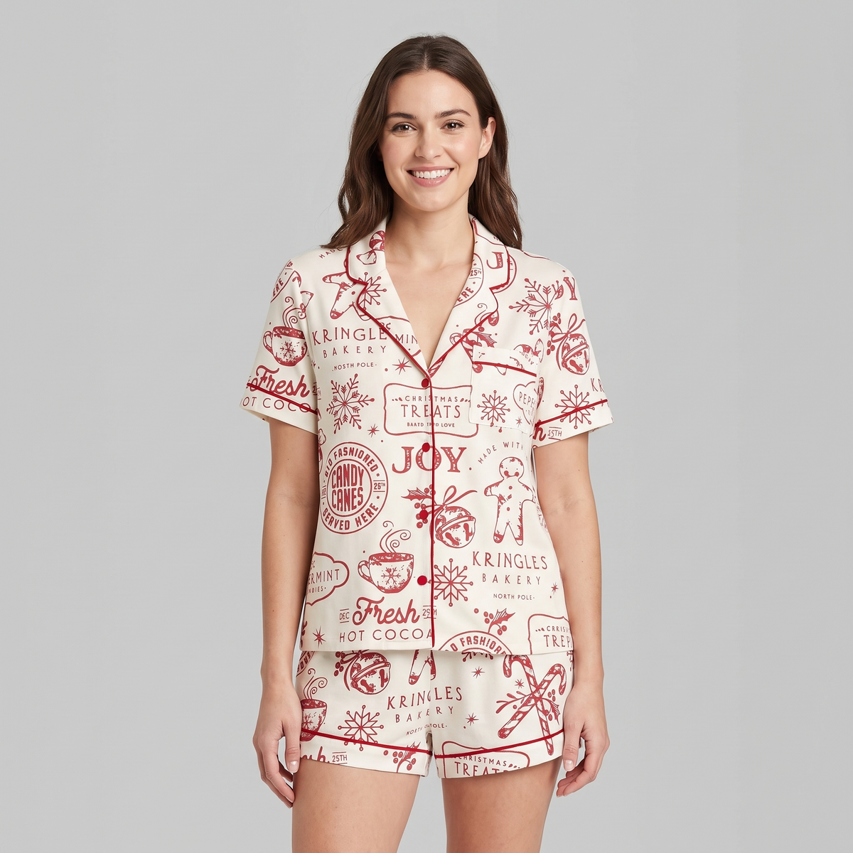 North Pole Bakery Women's Pajama Set - short sleeve and shorts