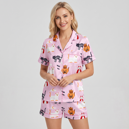 Costume Kittens Women's Pajama Set - short sleeve and shorts
