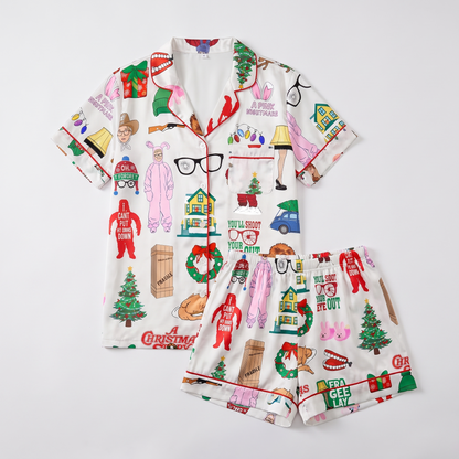 Leg Lamp Inspired Women's Pajama Set - flat lay