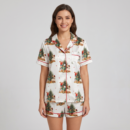 About To Deck These Halls Women's Pajama Set - short sleeve and shorts