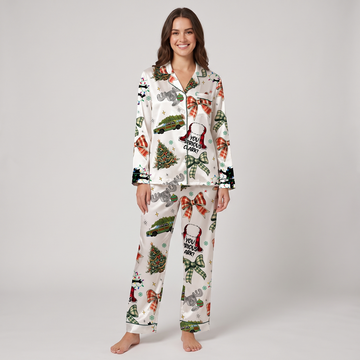 Coquette Clark Inspired Women's Pajama Set - long sleeve and pants