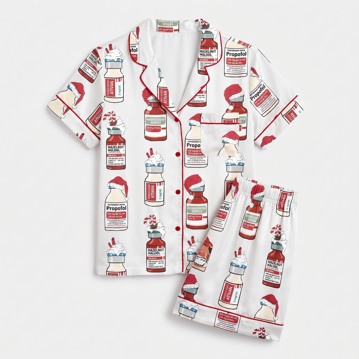 Silent Night Nurse Women's Pajama Set - flat lay