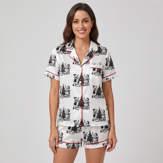 From The Windows To The Walls Women's Pajama Set - short sleeve and shorts