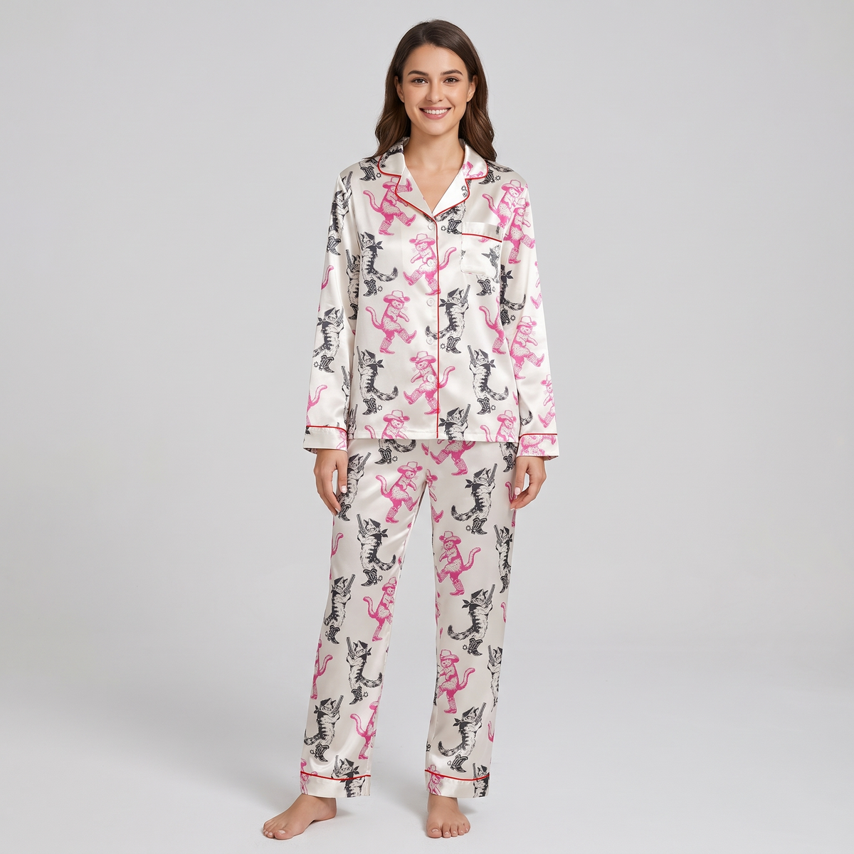 Cowgirl Kittens Women's Pajama Set - long sleeve and pants
