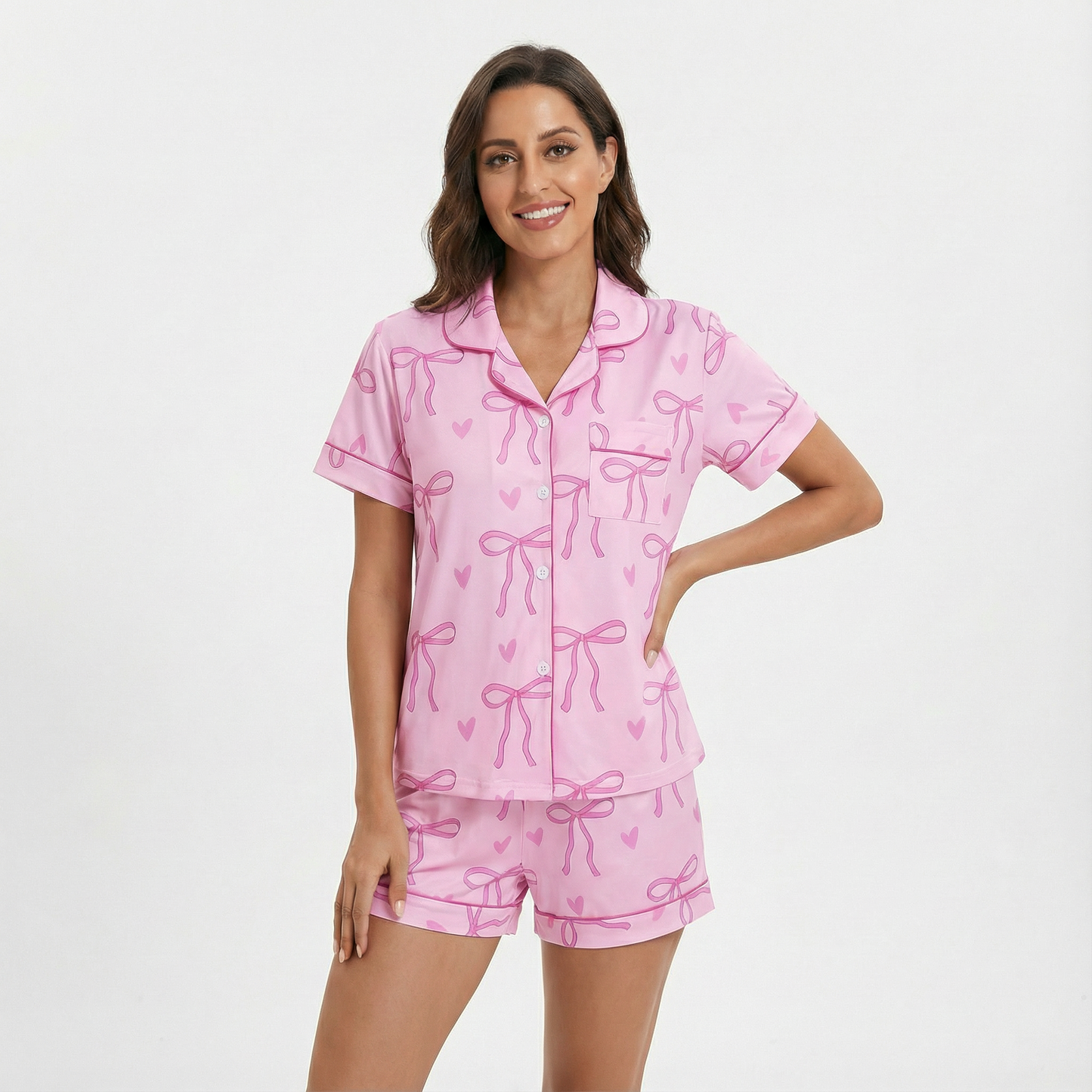 Valentine's Day All-Over Bows Women's Pajama Set