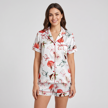 Cocktail Hostess Women's Pajama Set - short sleeve and shorts