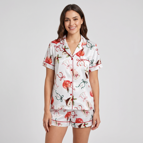 Cocktail Hostess Women's Pajama Set - short sleeve and shorts